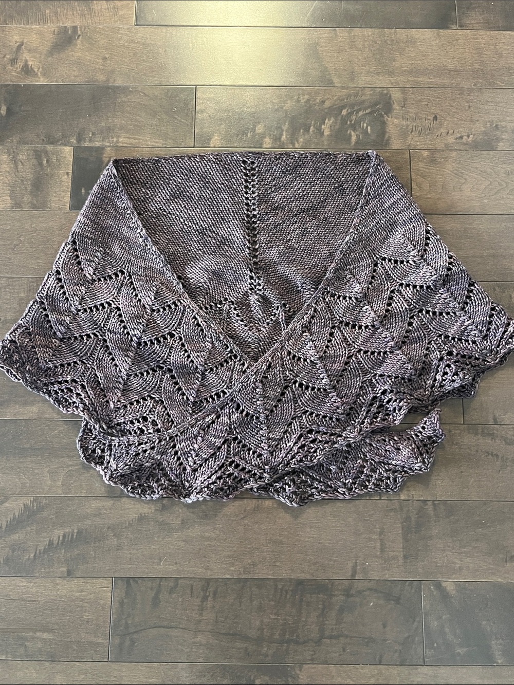 Boutique Hand Knit Phoebe Lace Shawl Scarf - Dusty Rose Purple